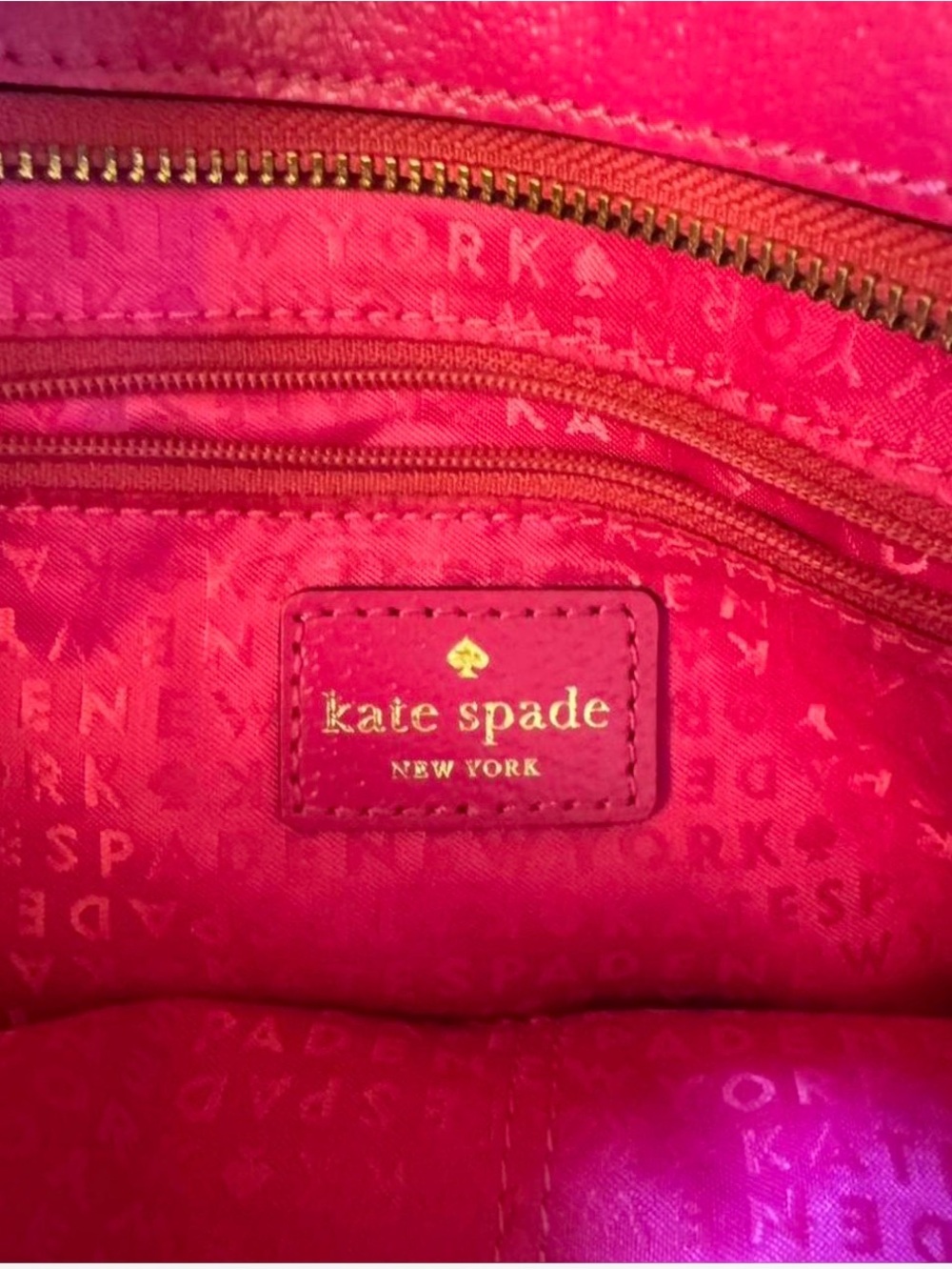 kate spade New York vibrant fuchsia leather satchel with detachable strap - Picture 4 of 4